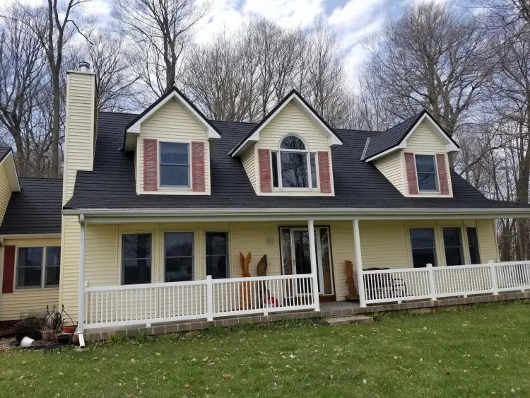 Decra stone-coated metal shingle tiles on a roof
